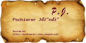 Pschierer Júnó névjegykártya